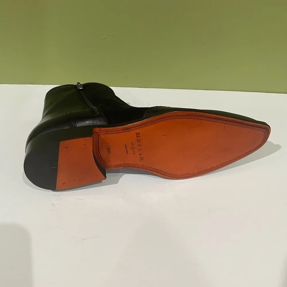 Mezlan boot black suede leather calf side zippers - Picture 5 of 5